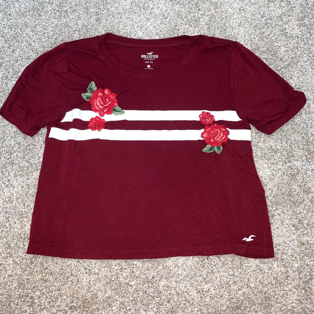 Hollister Maroon Cropped Tee